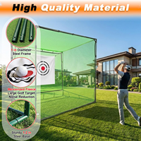 Cage d'entraînement de golf compacte 8x8x8FT pour garage intérieur et maison, avec structure en fibre de verre et filet en PE, idéale pour petits espaces et plafonds bas