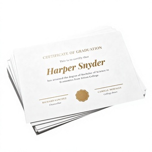 Certificat d'authenticité |   Papier de sécurité à filigrane personnalisé pour certification de pierres précieuses |   Impression par estampage à chaud, logo personnalisé, numérique - Product Image 4
