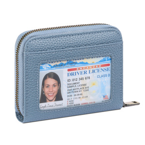 <span class=keywords><strong>Porte</strong></span>-cartes en microfibre à <span class=keywords><strong>fenêtre</strong></span> transparente créative, design décontracté multi-fentes pour cartes de visite, documents, clip portable - Product Image 1