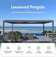 Pergola en aluminium résistante au vent avec structure renforcée (résistance au vent jusqu'à 220 km/h) – Idéale pour les zones côtières, les balcons et l'extérieur