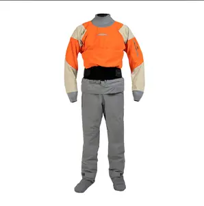 New contrasting color dry suit fully waterproof and breathable white water clothing for kayaking