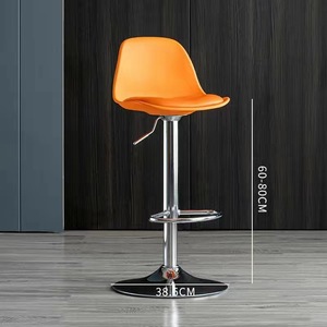 Sgabello da Bar Girevole dal Design Semplice e Moderno, Sedia Alta con Altezza Regolabile, Struttura in Metallo, Sgabelli da Bancone <span class=keywords><strong>per</strong></span> <span class=keywords><strong>Cucina</strong></span> e <span class=keywords><strong>Soggiorno</strong></span> - Product Image 5