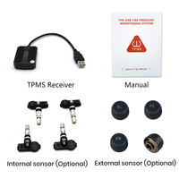 Sistem Alarm Pemantau Tekanan Ban Digital Junsun TPMS USB Pemantau Tekanan Ban di Aksesoris Navigasi Mobil