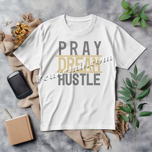 Hot Fix Prayer Dream Hustle Iron-On Transfer Design Impresión de diamantes de imitación para camisetas - Product Image 3