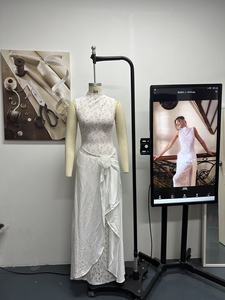 Abito Lungo Elegante Monopetto con Ampia Gonna a Ruota - Nuovo Stile 2026 Molto alla Moda - Product Image 4
