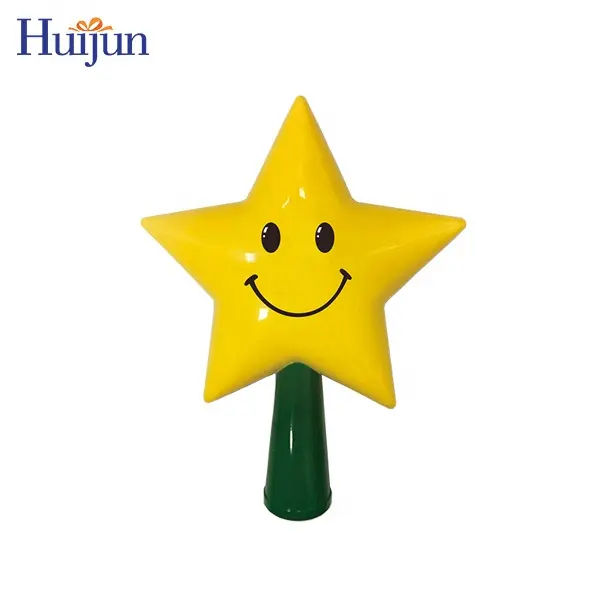 Kunststoff Light Up Smile Star Tree Top Weihnachts baum Topper Ornamente Weihnachts feier Dekorationen