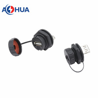 IP65 2,0 versión USB enchufe montaje en Panel frontal conector hembra 24AWG Cable enchufe para equipo de señal de transmisión