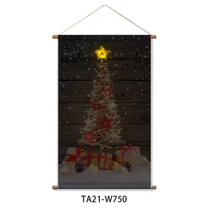 Hot selling Christmas tree with rainbow color LED lights hanger poster for home decoration