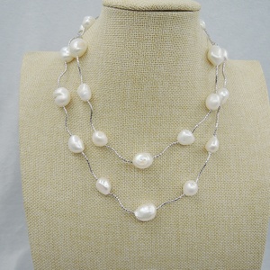 Collana di <span class=keywords><strong>Perle</strong></span> Lunga di Alta Qualità, 100% <span class=keywords><strong>Perle</strong></span> d'Acqua Dolce Naturali per Donna, 90 cm, Collana per Maglione - Product Image 2