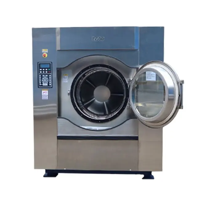 Industrial washing machine SS electric 30kg 50kg high speed rpm front load steam laundry dryer