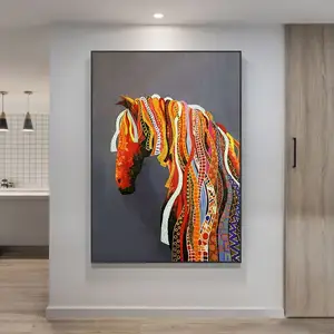 <span class=keywords><strong>Peinture</strong></span> à l'huile purement peinte à la main, abstraite, animale, grande taille, tête <span class=keywords><strong>de</strong></span> <span class=keywords><strong>cheval</strong></span>, <span class=keywords><strong>peinture</strong></span> à l'huile - Product Image 1