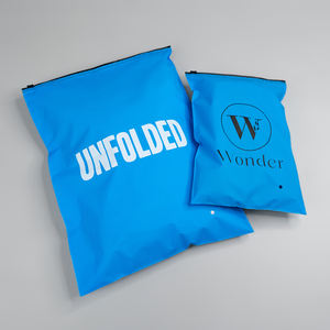 Custom Own Logo Blue Plastic Zip <b>Packing</b> <b>Bag</b> for <b>Clothing</b> <b>Packing</b> Frosted Biodegradable Plastic Zipper <b>Bag</b> Packaging - Product Image 1