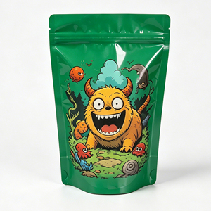 Cartoon Monster Design Gravure Printed Mylar Bags 3.5g-28g Multi-Size Stand Zipper <b>Pouches</b> Recyclable Food Grade Smell Proof - Product Image 3