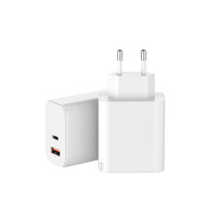 Pengisi daya dinding cepat EU 45W USB-A + C indikator adaptor daya untuk aksesori ponsel iPhone ETL FCC RoHS bersertifikat OEM ODM pabrik