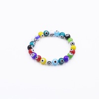 Nouveautés Bracelet en perles œil de diable en acrylique Bijoux unisexe Bracelet ajustable en résine colorée avec perles œil maléfique pour fille
