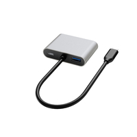 Hub USB-C 4-en-1 VGA + HDTV 4K30Hz Double Écran 1080P Projecteur PD100W USB3.0 5Gbps Aluminium pour MacBook Windows Réunions de Bureau