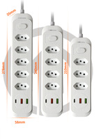 Multiprise standard brésilienne 125V pour l'Amérique du Sud, 15A, avec câble de sécurité
