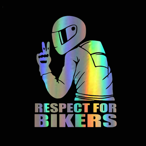 Adesivo per Auto '<span class=keywords><strong>Respect</strong></span> for Bikers', Vinile Riflettente, Adesivi Divertenti per Auto, Adesivi 3D per Moto e Decalcomanie, Styling Auto - Product Image 4