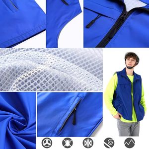 Khả năng hiển thị cao Hoàng Gia Màu Xanh phản quang an toàn vest unisex không tay áo khoác tình nguyện quần áo biểu tượng tùy chỉnh - Product Image 6