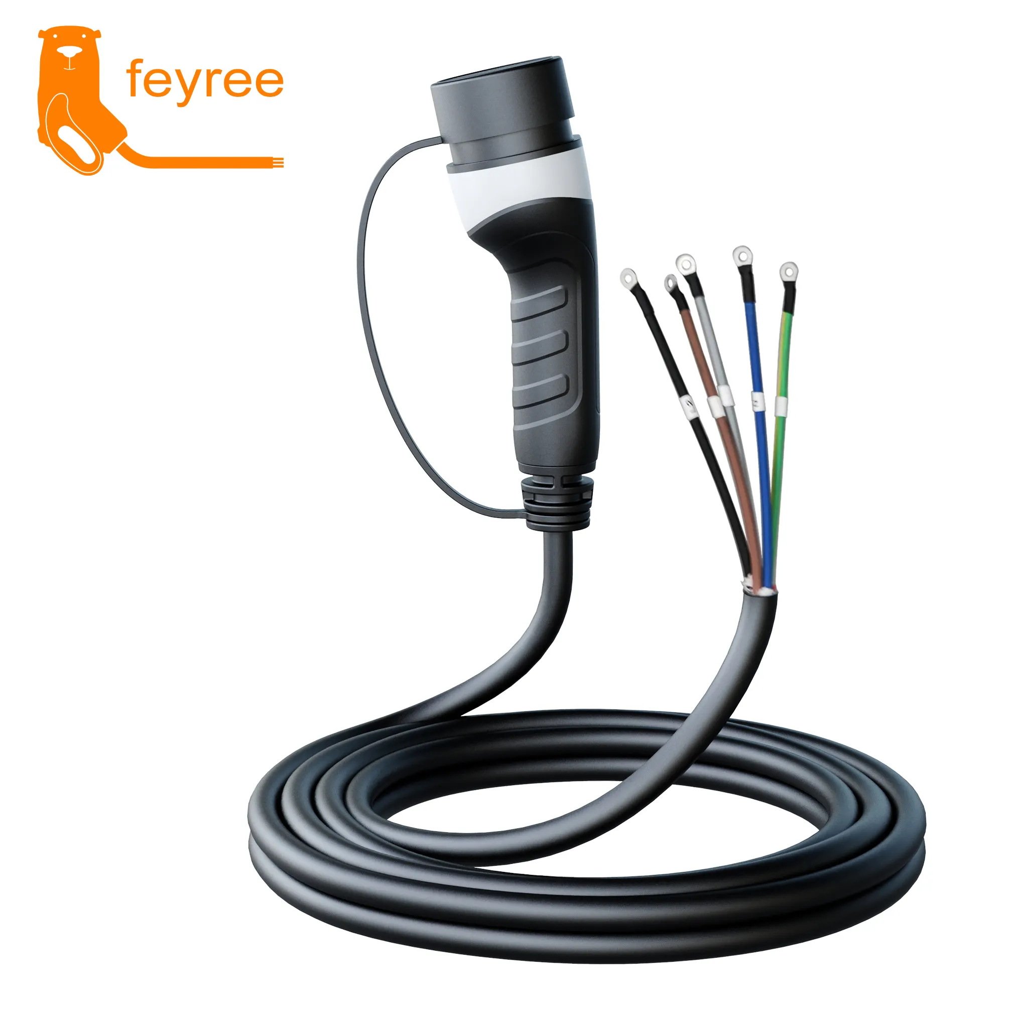 Feyree Fabricant 22KW 16a/32a ac 7 kw ev chargeur câble de charge intégré avec prise pour voiture électrique Adapt