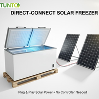 Congélateur solaire à entraînement direct durable 68L 88L 108L 168L 208L avec panneau numérique, pas besoin d'onduleur, efficace pour une utilisation hors réseau