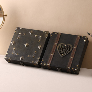 Caja de Almacenamiento de Madera Vintage de Estilo Místico, Diseño de Corazón, con Cerradura, para Joyas, Documentos, Decorativa, para el Hogar u Oficina, Caja de Regalo - Product Image 3