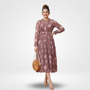 Women's Floral Print Midi <b>Dress</b> Elegant Casual Summer <b>Dress</b> Short Sleeve A Line Fit Boutique Fashion Style for Women - Product Image 1