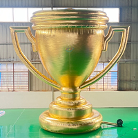 Trophée gonflable de publicité de trophée de tasse d'or géant de 6m de haut gonflable adapté aux besoins du client pour la décoration