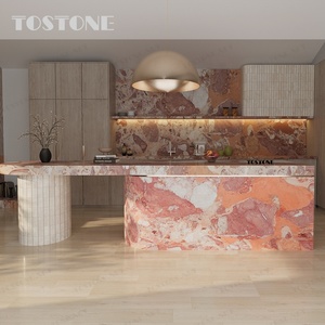 Impresionantes Losas de Mármol Rojo <span class=keywords><strong>Marple</strong></span> Venice de Tostone para Encimeras de Cocina, Tocadores, Islas de Cocina, Escritorios y Decoración de Paredes - Product Image 5