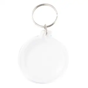 Custom Printed Photo Keyring round Acrylic Keychain with Clear Blank Transparent Frame for Customized Photo Display