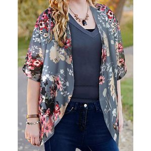 Cardigan Kimono con stampa floreale Premium da donna - Product Image 2