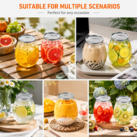 Boîtes à soda jetables en PET transparent avec logo personnalisé, 210 ml, 420 ml, 500 ml, avec couvercles en aluminium faciles à ouvrir, pour l'emballage de gâteaux, smoothies, bubble tea