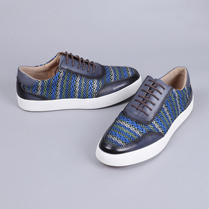 Zapatos Náuticos de Hombre de Cuero Genuino con Cordones, Colores Mixtos, Punta Redonda, Transpirables, para Todas las Estaciones, Suela de Goma, Entresuela de EVA - Product Image 3