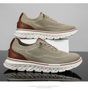 Nouvelles Chaussures Habillées Décontractées pour Hommes en Cuir Véritable Respirant, Style Oxford à Enfiler, pour Mariage, Semelle Plate en PU, Collection Été Automne Hiver - Product Image 3