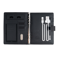Carnet de notes CARDSILK personnalisé avec batterie externe, logo, journal de charge intelligente pour cadeaux d'affaires, charge sans fil par empreinte digitale, câble USB et coffret cadeau