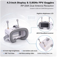 Nouvelles lunettes FPV DMKR 008D Pro 4,3 pouces 800x480 500cd lumineuses avec DVR 5.8G 40 canaux Diversity pour la course en extérieur – Vente en gros