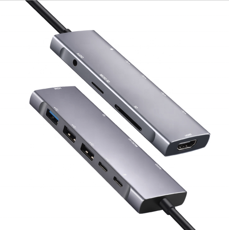 OEM Type c Multiport Adapter Multi Usb 31 Hub 3.0 Usb C Hub 9 in 1 Dex Station 3.5Mm Audio 9 in 1 Usbc Adapter