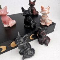 Haute Qualité Merveilleuse Statuette Naturel Mixte Guérison Cristal Animal Mixte Renards Pour Cadeau