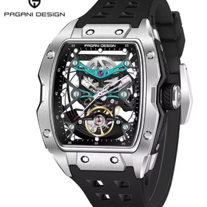 Reloj Mecánico Automático para Hombre PAGANI Design, Marca de Lujo YS018, Esfera Esqueleto, Cristal de Zafiro, Resistente al Agua 50M, Correa de Caucho Tonneau - Product Image 1