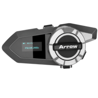 Casque de moto avec écouteurs sans fil Arrow Plus, connexion à une touche, radio FM, partage de musique