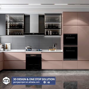 Ensemble complet de meubles de maison italiens en bois : armoires de <span class=keywords><strong>cuisine</strong></span> et mobilier de salon pour villa - Product Image 1