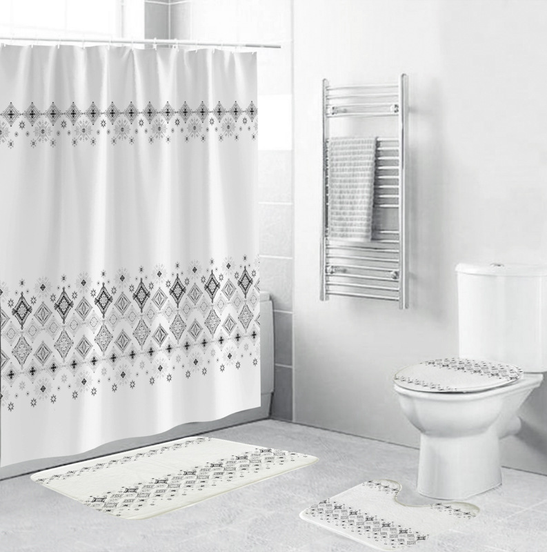 Modern Simple Striped Bathroom Shower Curtain