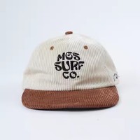 Gorras de 6 Paneles de Pana sin Estructura con Visera Plana, Bordado Personalizado, Tejido Oxford Deportivo, Perfil Bajo, Cierre a Presión, Venta al por Mayor