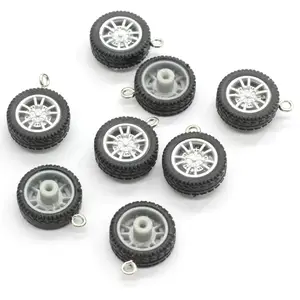 New Creative Car Wheel Models Plastic Tire Charms For Keychain Pendant Keychain Accessiroies