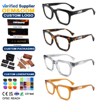 Fabricant de montures optiques tendance, unisexe, anti-lumière bleue, design carré de luxe, monture de lunettes en acétate épaisse et large pour hommes
