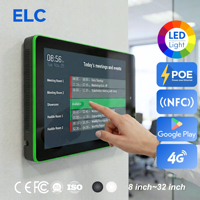 Tablet PoE 10.1" untuk Pemasangan di Dinding dengan Lampu LED RGB yang Dapat Diprogram untuk Pemesanan Ruang Rapat, Android 11 SDK untuk Integrasi Perangkat Lunak