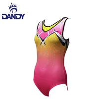 Justaucorps de gymnastique coloré personnalisé Dandy prix de gros justaucorps pour filles avec strass