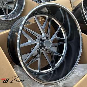 Ruedas cóncavas profundas negras forjadas ZW 22 24 26 28 pulgadas para llantas GMC Sierra 2500 3500 <span class=keywords><strong>HD</strong></span> Chevy Silverado 2500 3500 todoterreno 8x170 - Product Image 1