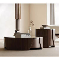 Ensemble de tables basses pour petit appartement, style moderne minimaliste italien, bois de noyer massif nordique, mobilier de salon de luxe léger