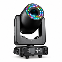 Professional 200W LED Beam Spot Moving Head Light with LED Halo Ring Effect DMX512 Stage Lighting for DJ Disco Nightclub